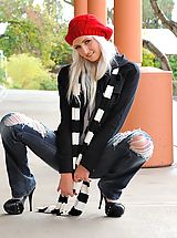 High.Heels Pics: Layden shows her naked skinny body